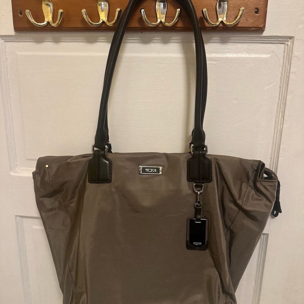 Tumi Brown Structured Tote with Leather Accents
